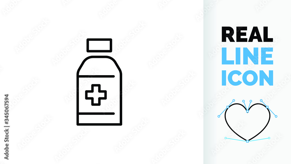 Editable line icon of a medication bottle, part of a huge set of editable line icons!