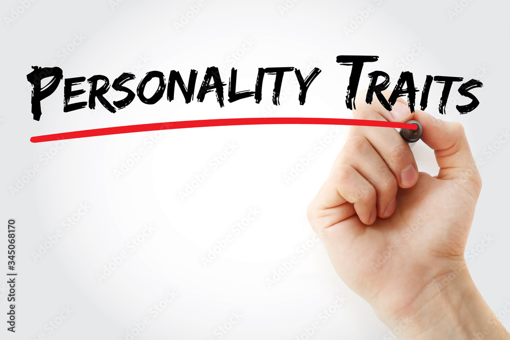 Personality traits text with marker, concept background Personality traits text with marker, concept background