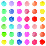 Rainbow dot circle seamless pattern. Abstract colorful background design