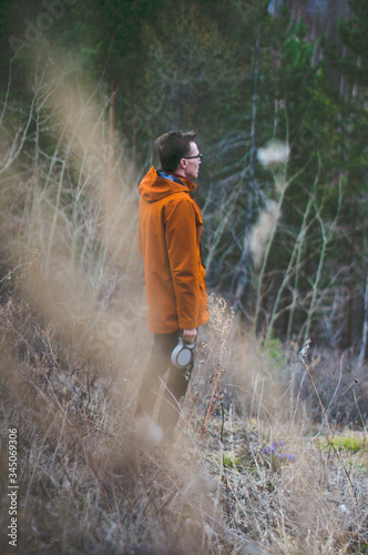 young man in the forest