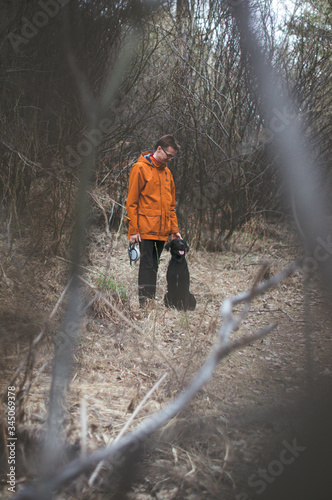 young man in the forest