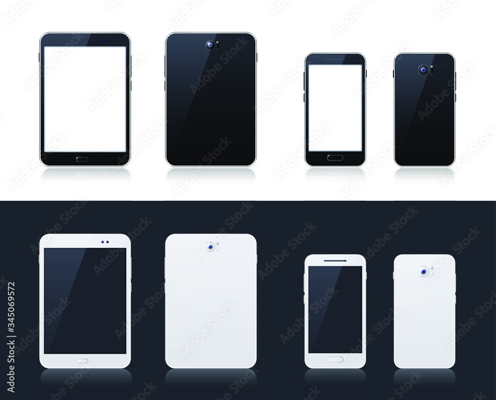 Technological Gadgets on Black and White Background . Isolated Vector Elements Technological Gadgets on Black and White Background . Isolated Vector Elements