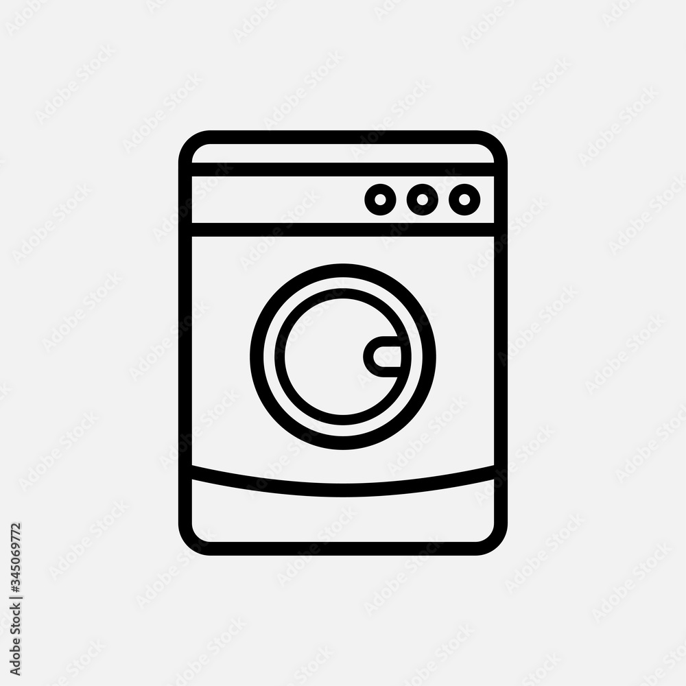 Laundry machine line icon Laundry machine line icon