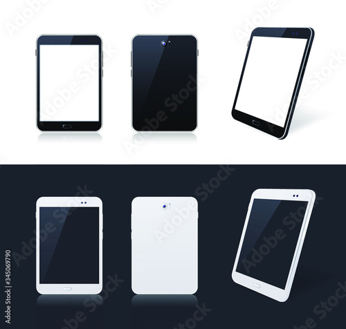 Technological Gadgets on Black and White Background . Isolated Vector Elements