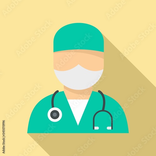 Medical surgical doctor icon. Flat illustration of medical surgical doctor vector icon for web design