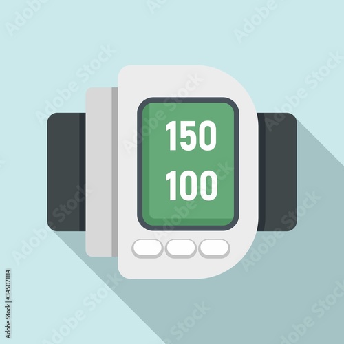 Human digital arterial pressure icon. Flat illustration of human digital arterial pressure vector icon for web design