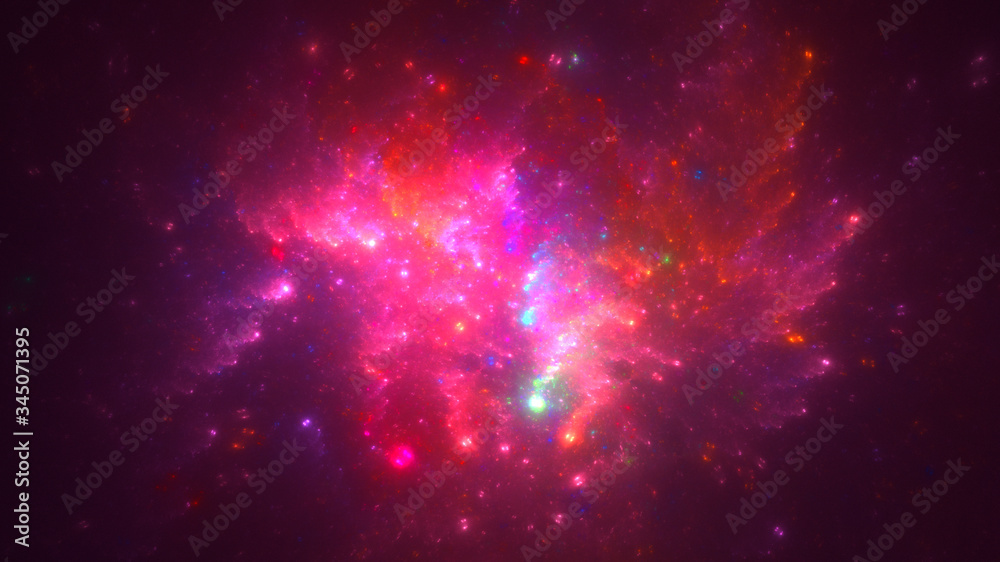 Naklejka premium 3D rendering abstract fractal light background