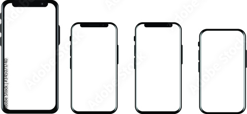 Mobile smart phone pack on white background