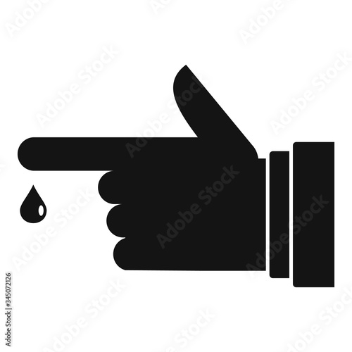 Blood finger hand icon. Simple illustration of blood finger hand vector icon for web design isolated on white background