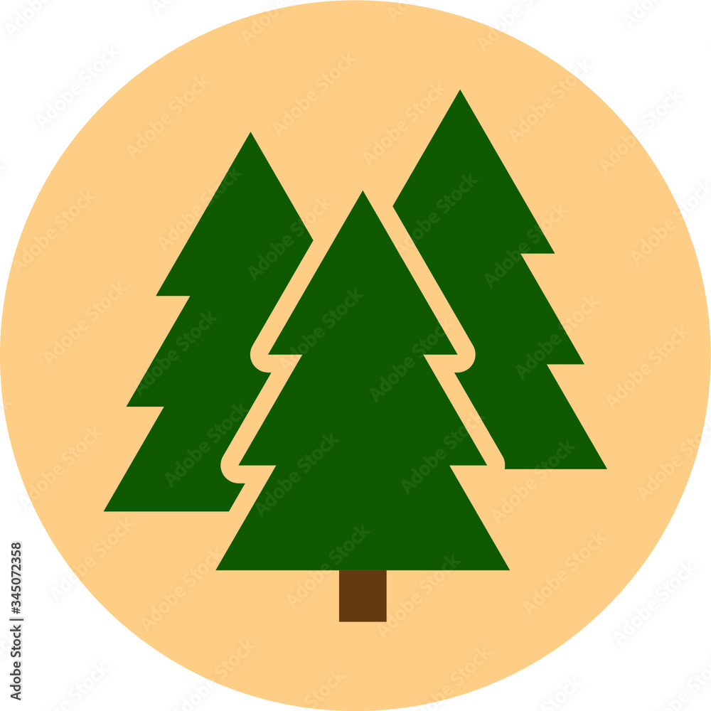 Forest tree camping vector icon