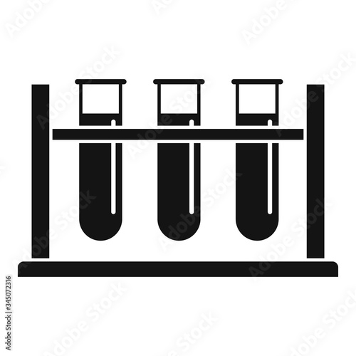 Test tubes stand icon. Simple illustration of test tubes stand vector icon for web design isolated on white background