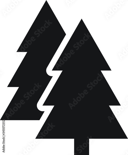 Forest tree camping vector icon