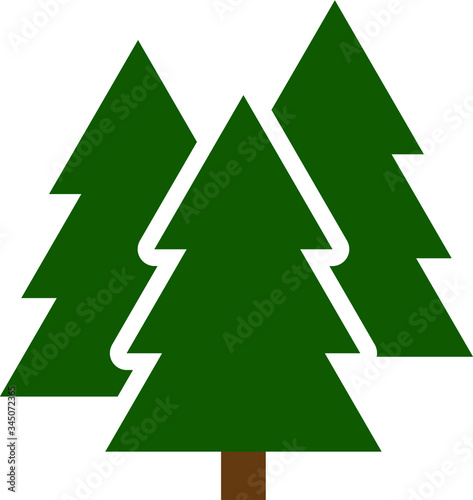 Forest tree camping vector icon