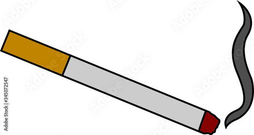 Cigarette with smoke vector icon