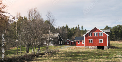 Quadro su tela Norwegian wooden houses