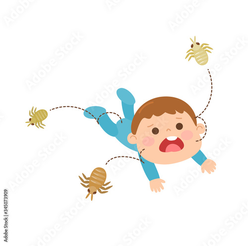 A kids having dust mite allergy vector  