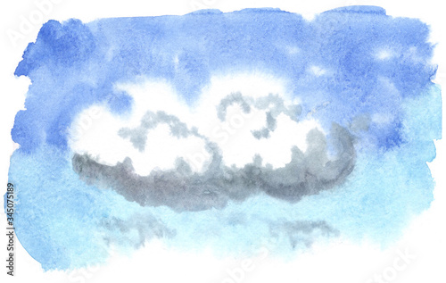 Cloud Sky Watercolor Stain Hand Drawing