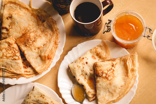 breakfast with coffee and bread