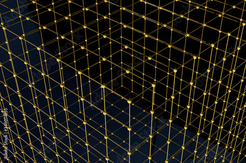 Yellow or gold crystal lattice. 