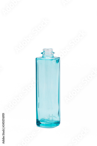 empty blue bottle isolated