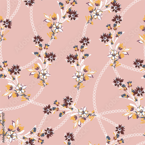 Small scale of brush stroke with polka dots chain sweet mmod and tone seamless pattern in vector EPS10,Design for fashion,fabric,web,wallpaper,wrapping and all graphic type