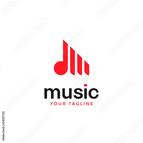 music logo in modern design template.abtract modern note logotype
