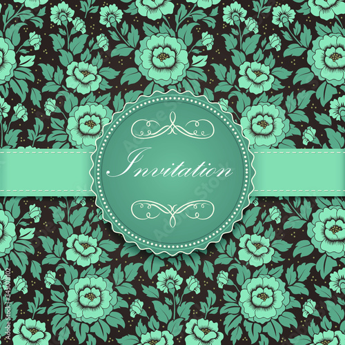 vector set of vintage frames  invitation
