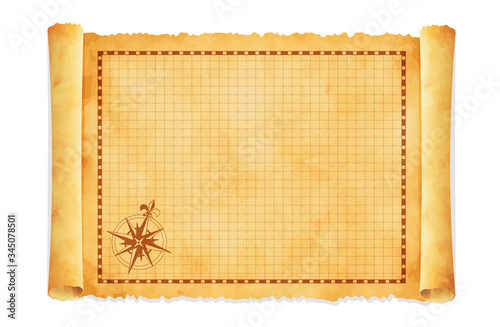 Old pirate treasure map vector illustration