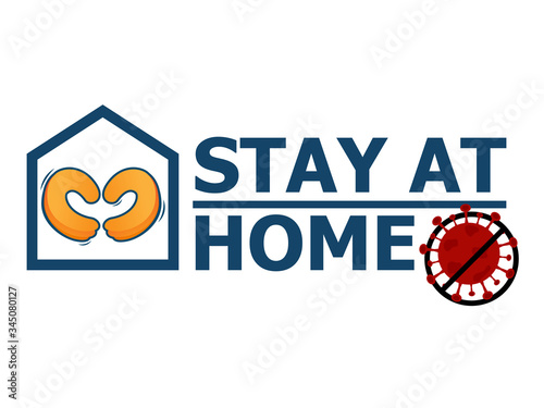 stay at home banner coronavirus covid-19 quarantine to stop outbreak