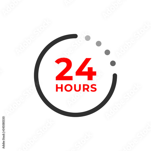 24h color icon and time concept