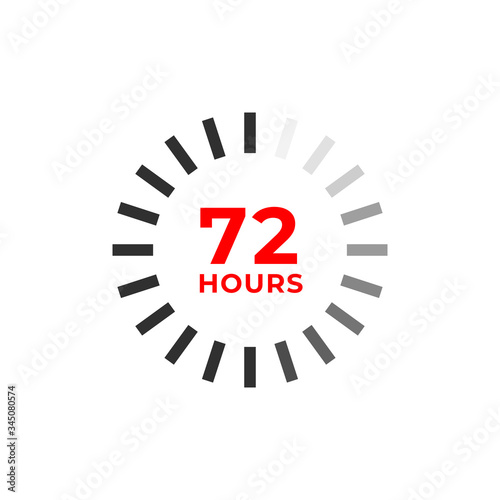 72h color icon and time concept