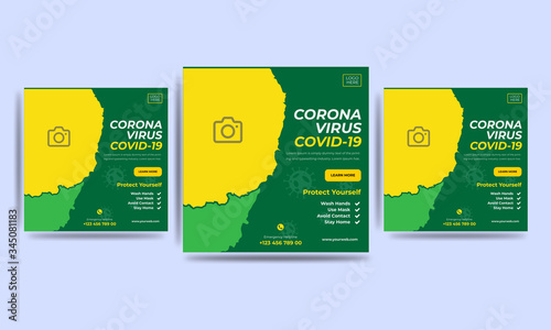 covid 19 social media banner template