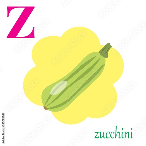 Z is for zucchini illustration alphabet 