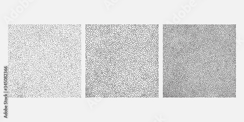 Square made from dots. Set of different design elements. Black and white, Vector illustration EPS 10