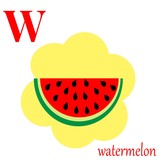 W is for watermelon illustration alphabet 