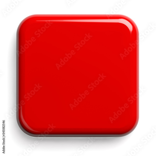 Red Square CTA Button Isolated