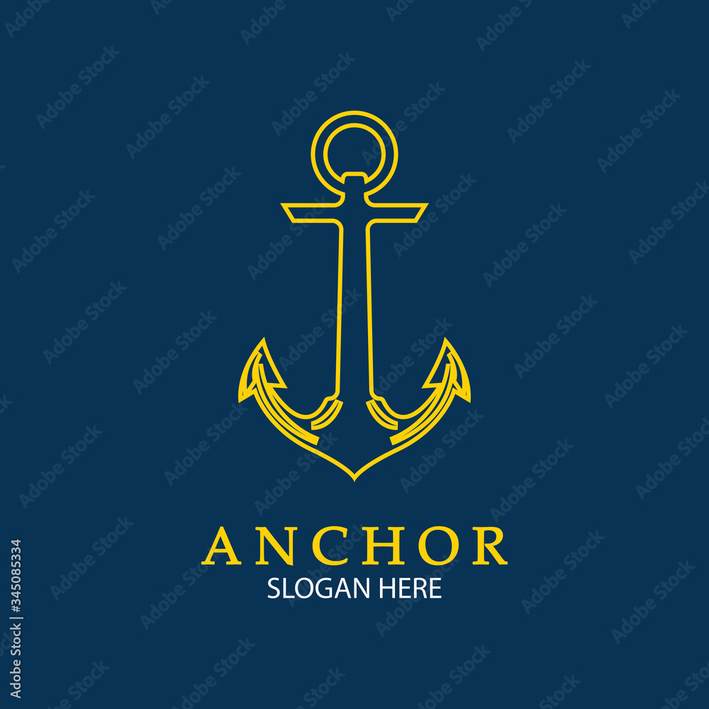 Anchor Logo Design Vector. Symbol of maritime icon or ocean business Anchor Logo Design Vector. Symbol of maritime icon or ocean business