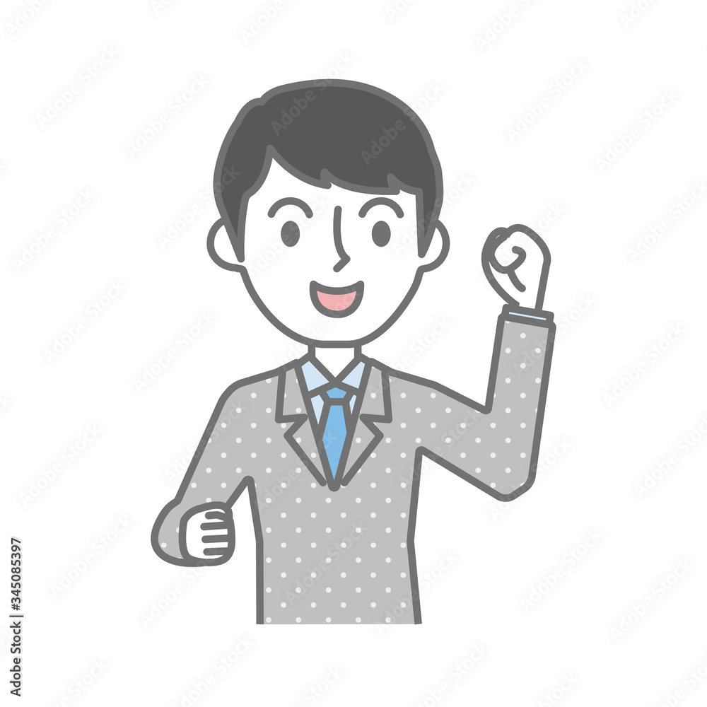 ガッツポーズをするビジネスマン ガッツポーズをするビジネスマン
