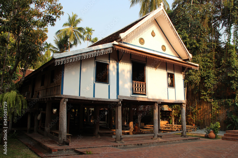 traditional building (house) in luang prabang (laos) 