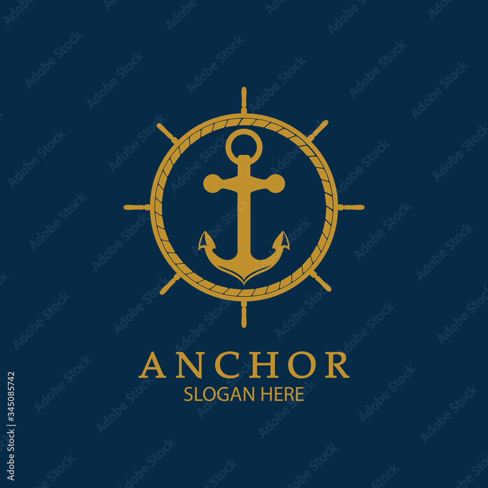 Anchor Logo Design Vector. Symbol of maritime icon or ocean business Anchor Logo Design Vector. Symbol of maritime icon or ocean business