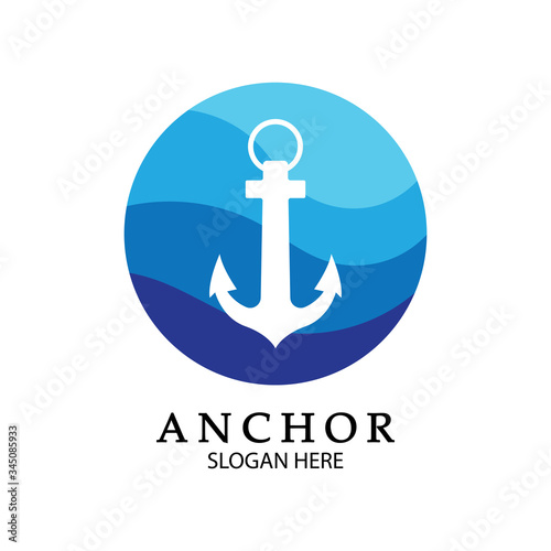 Anchor Logo Design Vector. Symbol of maritime icon or ocean business