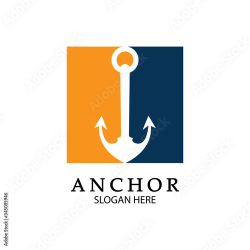 Anchor Logo Design Vector. Symbol of maritime icon or ocean business