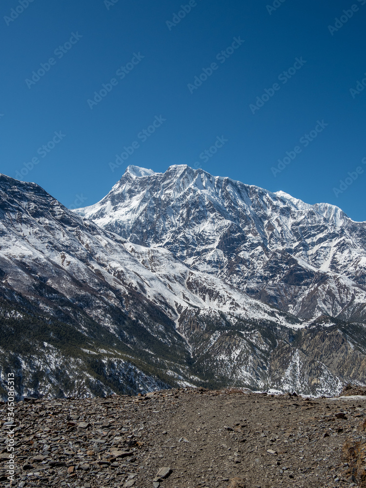 View of the Annapurna massif, Annapurna Trek, Nepal