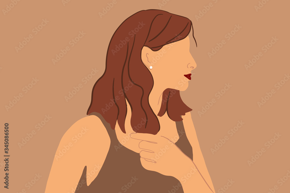 Illustration of a woman on the background Illustration of a woman on the background