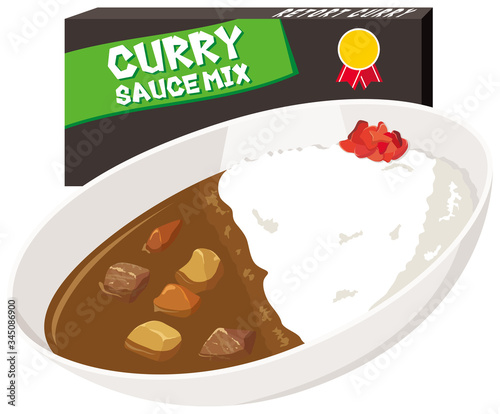 Curry rice and Curry sauce mix