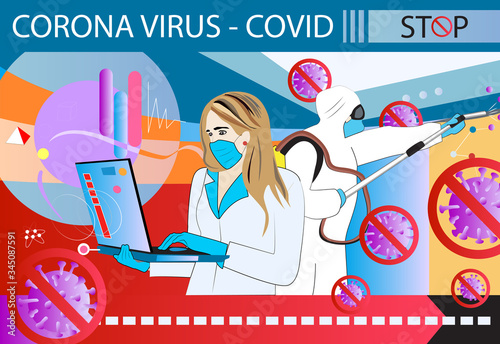 Corona virus COVID19 investigation prevention with disinfection and fight