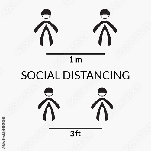 social distancing concept vector illustration