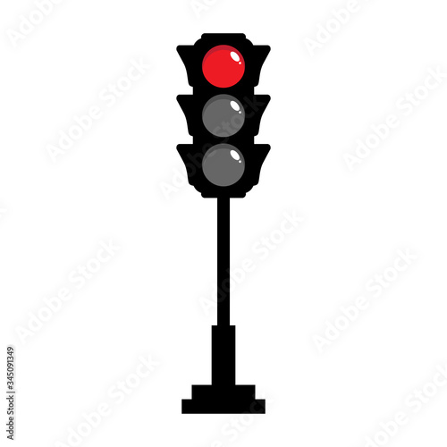 red traffic light vector design