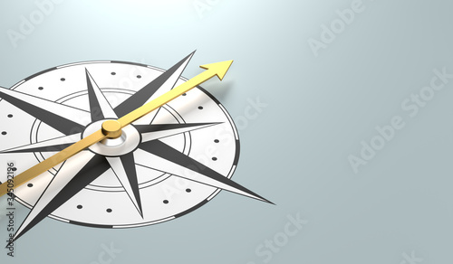A compass with copy space - 3d rendering