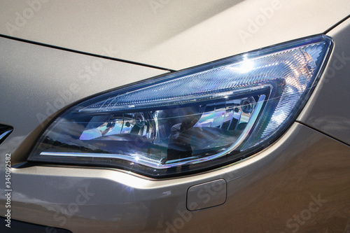 Shiny car headlight